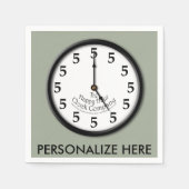 Serviette En Papier Horloge 5 O (Devant)