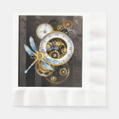 Serviette En Papier Horloge à vapeur avec libellule mécanique (Devant)