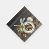 Serviette En Papier Horloge à vapeur avec libellule mécanique (Coin)