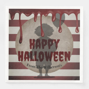 Serviette En Papier Horloge Clown d'horreur Carnaval Déplaisant Hallow