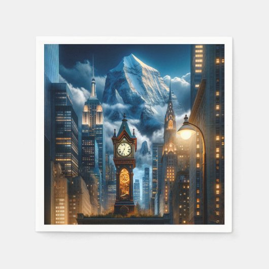 Serviette En Papier Horloge grand-père (Devant)