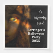 Serviette En Papier Horloge Heure Halloween (Devant)