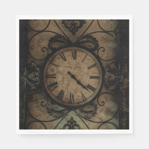 Serviette En Papier Horloge murale antique gothique vintage Steampunk