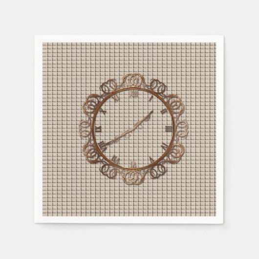 Serviette En Papier Horloge Papier (Devant)