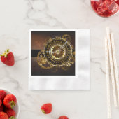 Serviette En Papier Horloge Steampunk avec des engrenages anciens (En situation)