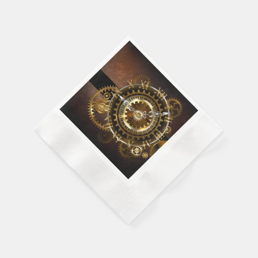 Serviette En Papier Horloge Steampunk avec des engrenages anciens (Coin)