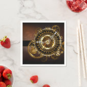 Serviette En Papier Horloge Steampunk avec des engrenages anciens (En situation)