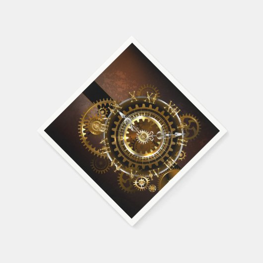 Serviette En Papier Horloge Steampunk avec des engrenages anciens (Coin)