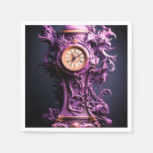 Serviette En Papier Horloge violette (Devant)