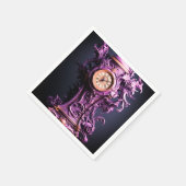 Serviette En Papier Horloge violette (Coin)