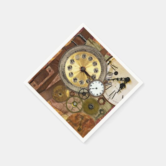 Serviette En Papier Horloges Rusty Old Steampunk Art (Coin)