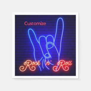 Serviette En Papier Hornes Up Rock 'n Roll