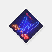 Serviette En Papier Hornes Up Rock 'n Roll (Coin)
