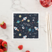 Serviette En Papier Hors de ce Motif spatial mondial (En situation)