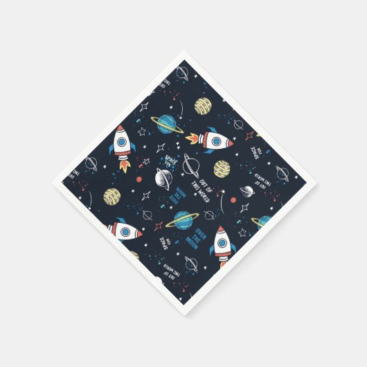 Serviette En Papier Hors de ce Motif spatial mondial (Coin)