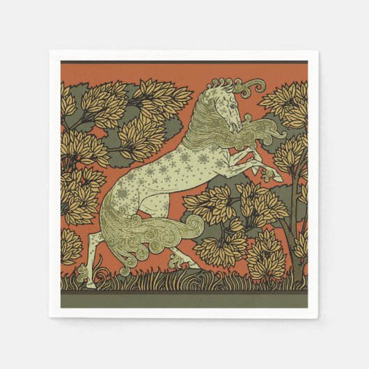 Serviette En Papier Horse Arts médiévaux Artisanat Art Nouveau (Devant)