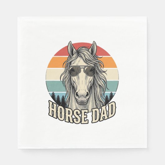 Serviette En Papier Horse Dad Vintage Sunset Engraving Vector Design_1 (Devant)