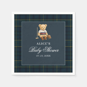 Serviette En Papier Horse Ours Marine Baby shower bleu