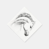 Serviette En Papier Horse portrait drawing equestrian art (Coin)