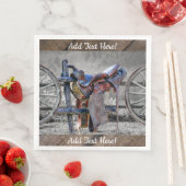 Serviette En Papier Horse Saddle Corral clôture Western Wagon Wheels (En situation)