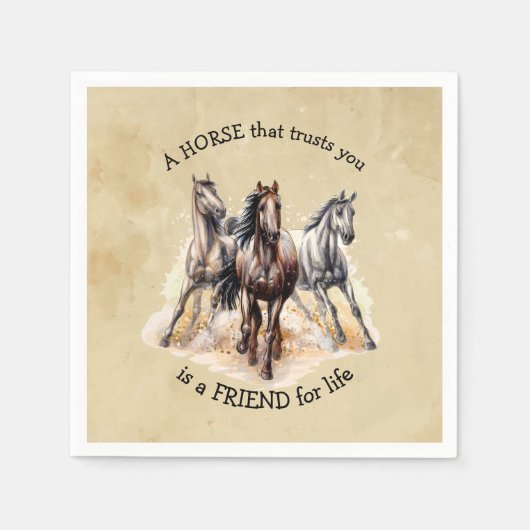 Serviette En Papier HORSE that Trust AMIEND for life Cote Award (Devant)