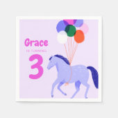 Serviette En Papier Horse Thème Anniversaire (Devant)