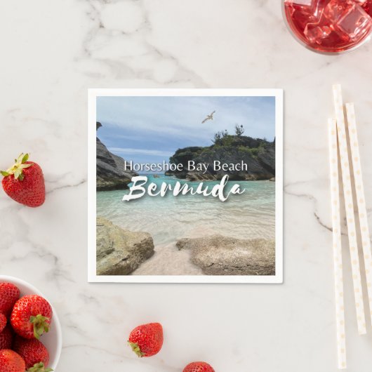Serviette En Papier Horseshoe Bay Beach Bermuda Papier Napkin (En situation)