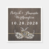 Serviette En Papier Horseshoe Bébé's Breath Rustic Mariage serviettes (Devant)