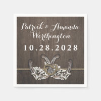 Horseshoe Bébé's Breath Rustic Mariage serviettes