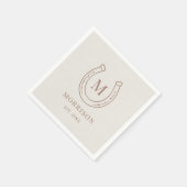 Serviette En Papier Horseshoe Country Western Monogram Wedding (Coin)
