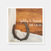 Serviette En Papier Horseshoe et Satin Country Barn Mariage (Devant)