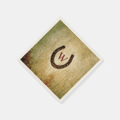Serviette En Papier Horseshoe Monogrammed Cocktail Napkin (Coin)