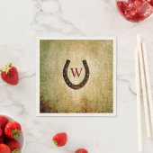 Serviette En Papier Horseshoe Monogrammed Cocktail Napkin (En situation)