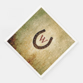 Serviette En Papier Horseshoe Monogrammed Diner Napkin (Coin)