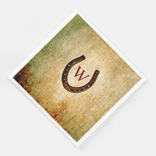 Serviette En Papier Horseshoe Monogrammed Diner Napkin (Coin)