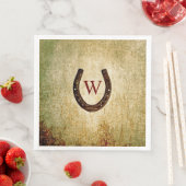 Serviette En Papier Horseshoe Monogrammed Diner Napkin (En situation)