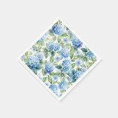 Serviette En Papier Hortensia Bleu (Coin)