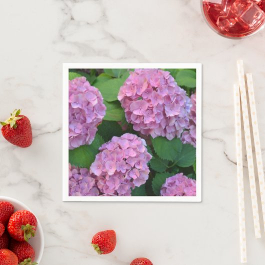Serviette En Papier Hortensia hydrangea Party rose (En situation)