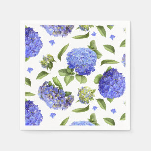 Serviette En Papier Hortensias bleus