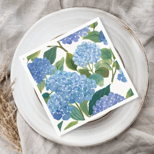 Serviette En Papier Hortensias bleus Beau buisson floral