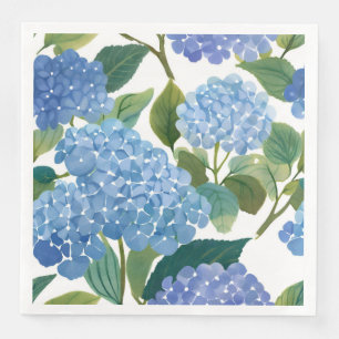 Serviette En Papier Hortensias bleus Bel arbuste floral