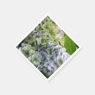 Serviette En Papier Hortensias bleus en pastel