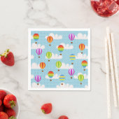 Serviette En Papier Hot Air Ballons à Cloudy Dotty Sky (En situation)