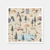 Serviette En Papier Hot Air Balloon, Adventure Awaits, Earth Tone  (Devant)