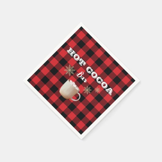 Serviette En Papier Hot Cocoa Bar Check Mountain (Coin)