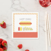 Serviette En Papier HOT DOG! Anniversaire moderne rouge et jaune (En situation)