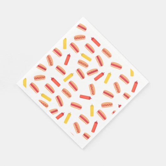 Serviette En Papier Hot Dog Fast Food Motif barbecue (Coin)