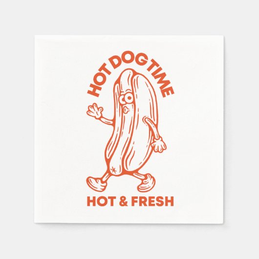 Serviette En Papier Hot Dog Time (Devant)