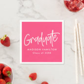 Serviette En Papier Hot Pink | Graduation de script de préppy (En situation)