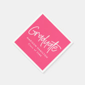 Serviette En Papier Hot Pink | Graduation de script de préppy (Coin)